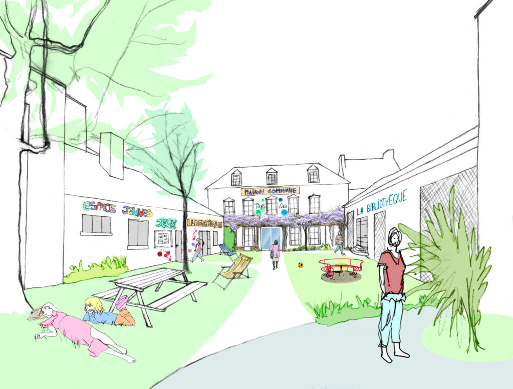 Tiers-lieu vue intérieure cour